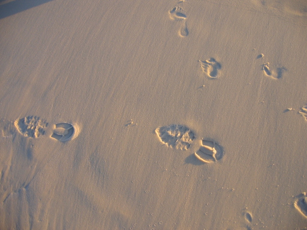 beach footsteps