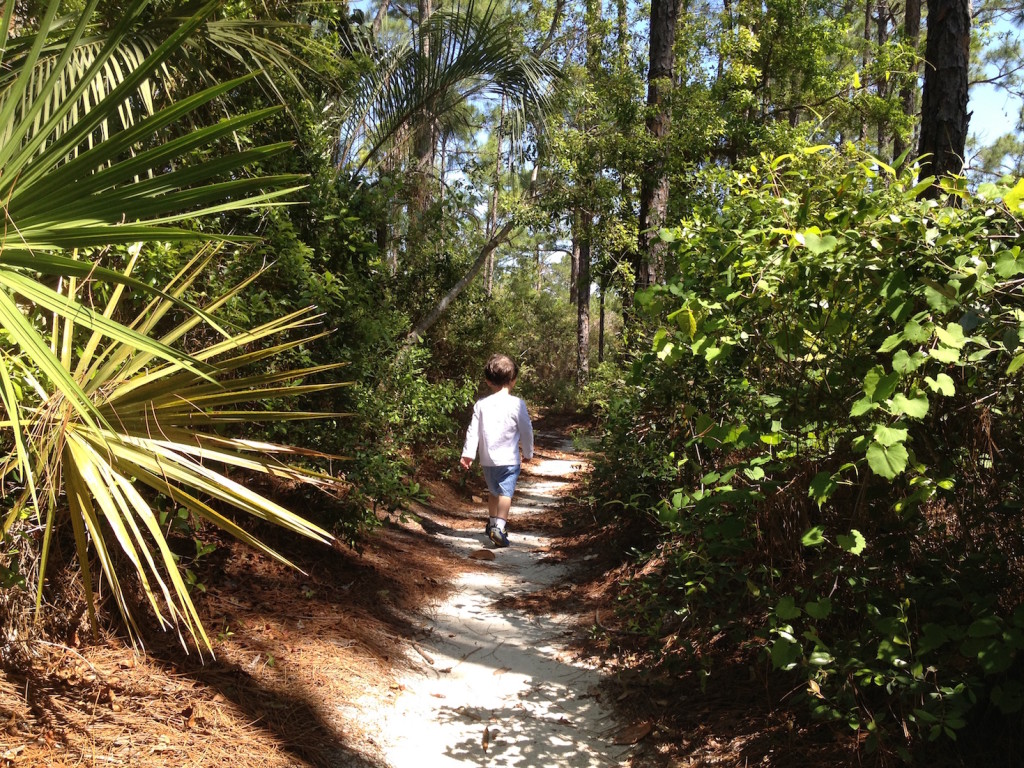 young boy on trail